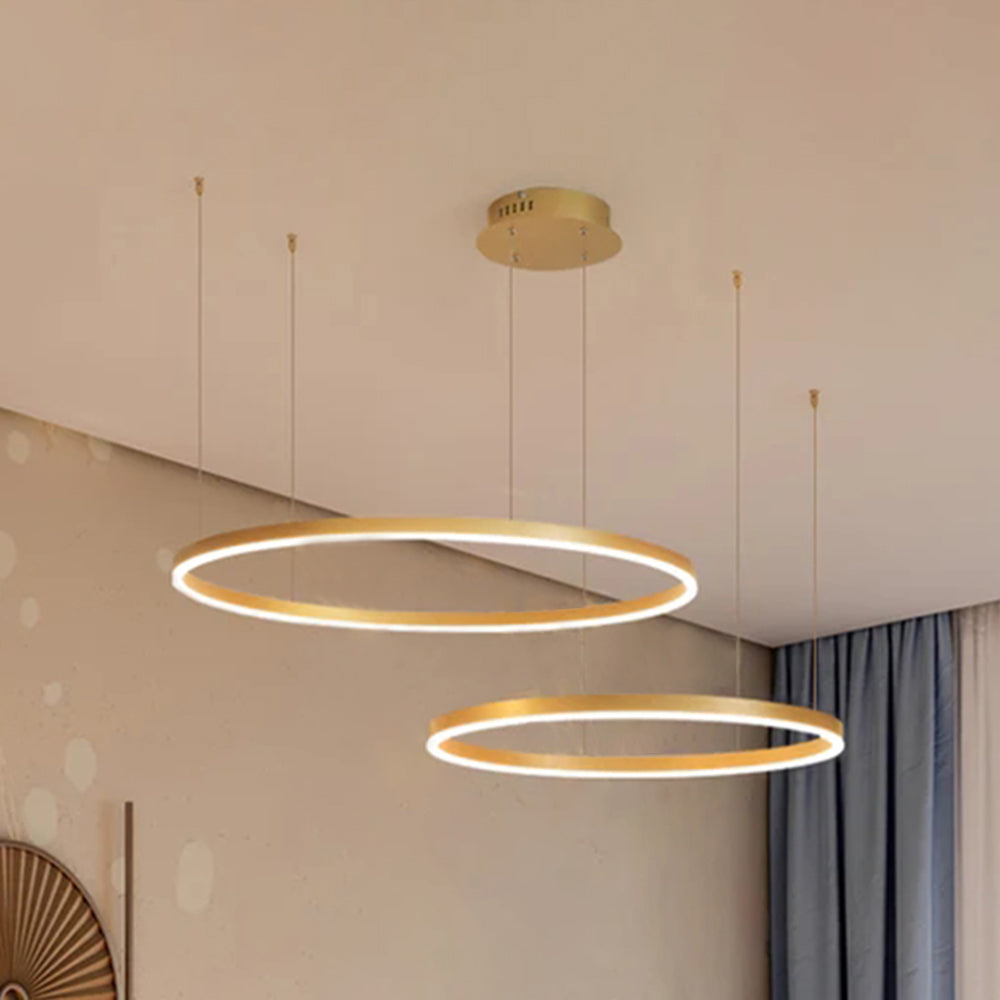 Arisha Suspension Anneau Moderne Métal Noir/Doré/Café Salon