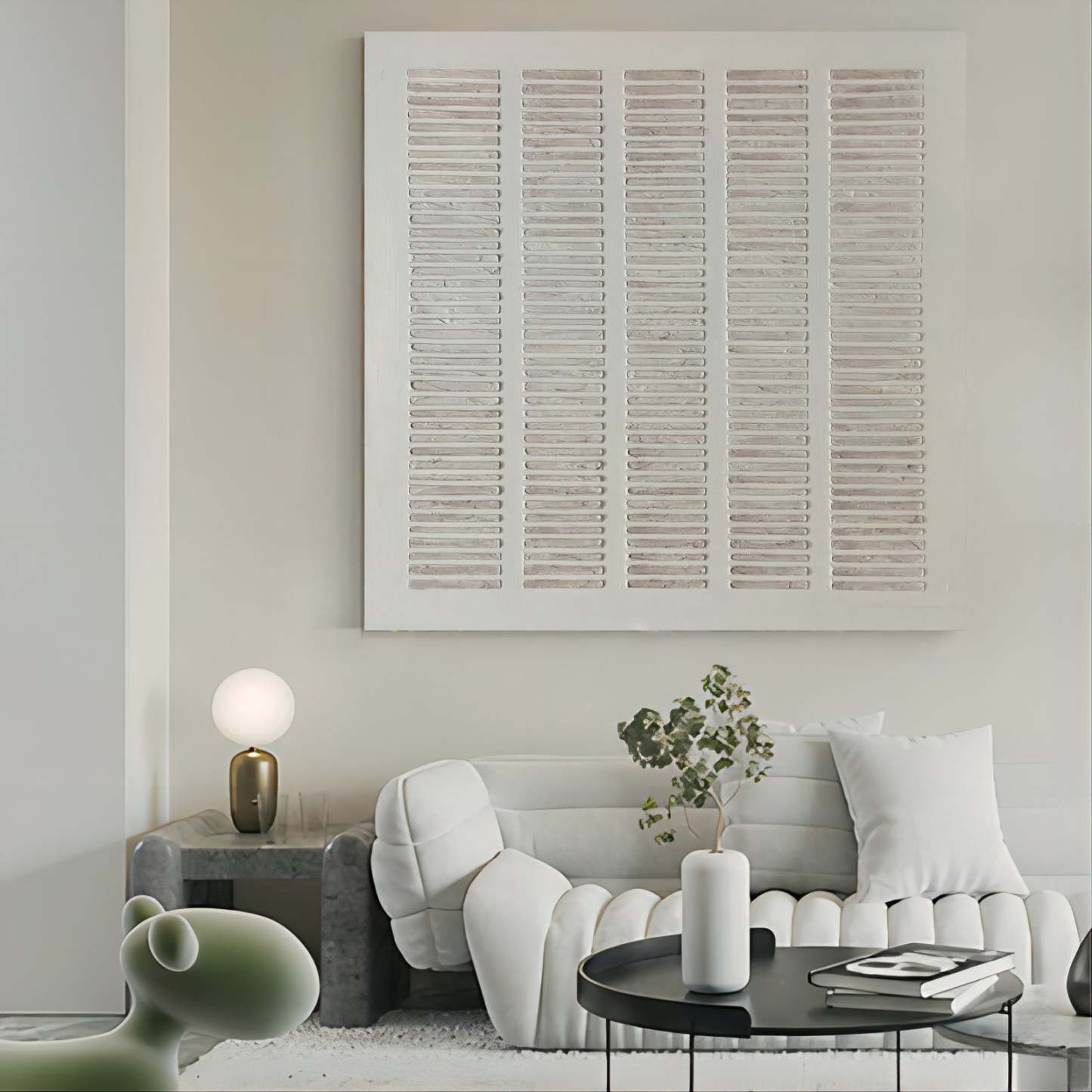 Plâtre Minimalisme Toile Art Mural Encadrée Peinture À L'huile | Las Sola