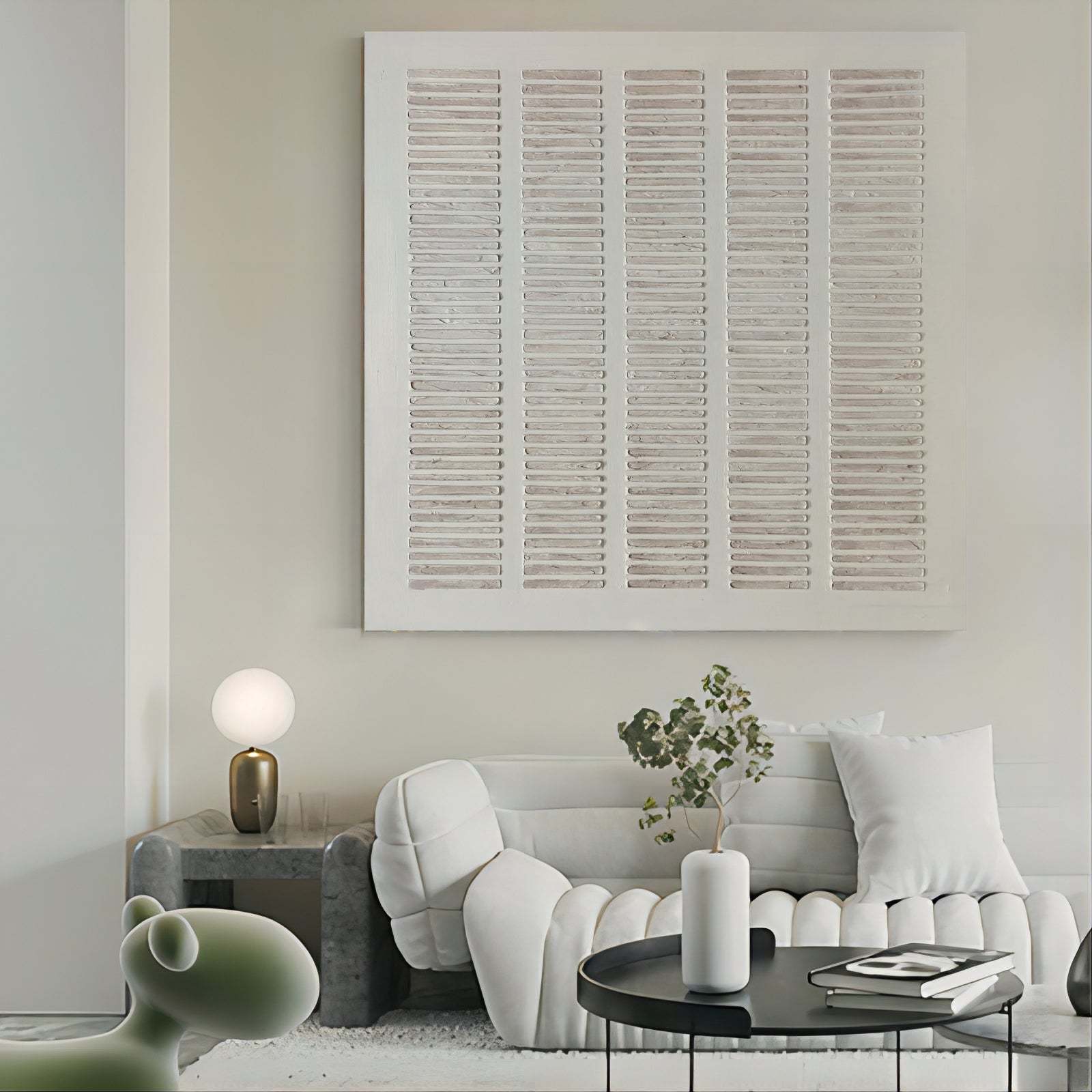 Plâtre Minimalisme Toile Art Mural Encadrée Peinture À L'huile | Las Sola