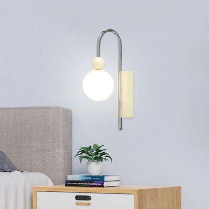 Morandi Moderne LED Applique Murale Rouge Café Verre Chambre À Coucher