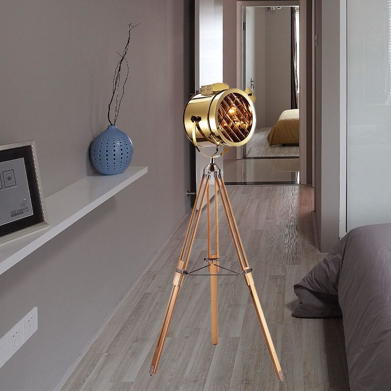 Salgado Moderne Industrielle Lampadaire Trépied Rétro Métal Chromé/Bureau/Salon
