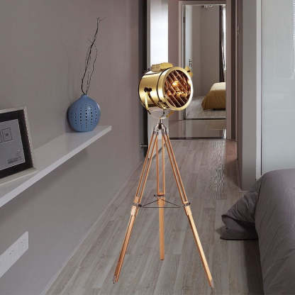 Salgado Moderne Industrielle Lampadaire Trépied Rétro Métal Chromé/Bureau/Salon