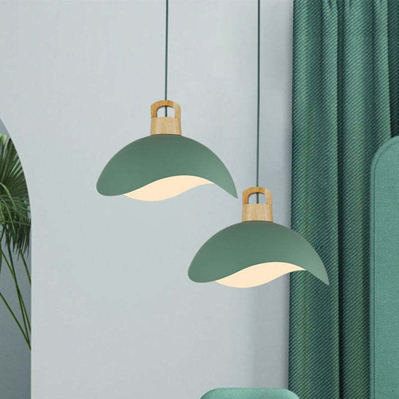 Suspensions Nordic Modern Wood Aluminium Macaron E27
