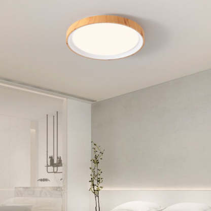 Quinn Moderne LED Plafonnier Blanc Bois Acrylique Salle De Bain
