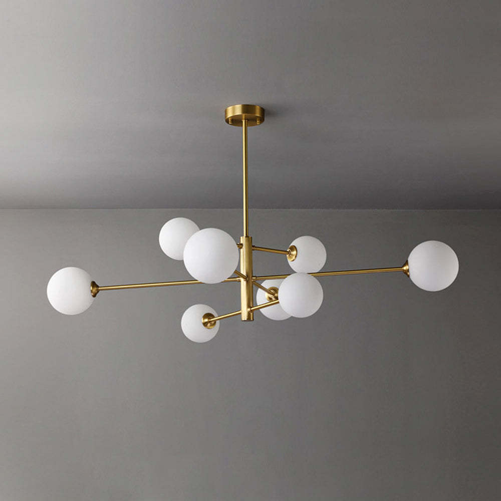 Valentina Lustre Bulle Moderne, Cuivre/Verre, Noir/Cuivre, Salon