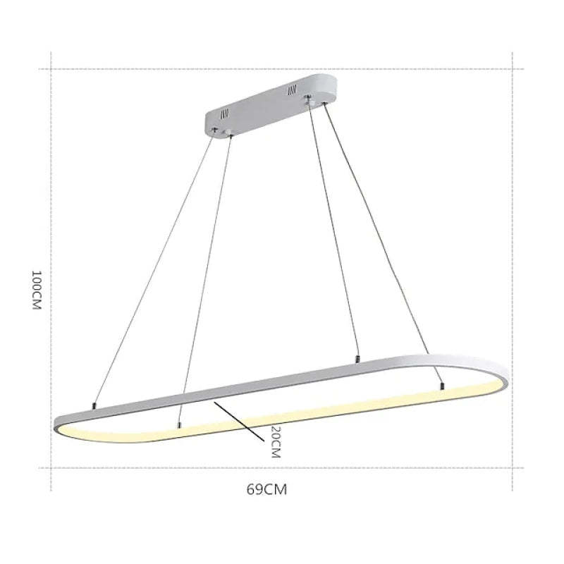 Lynn Suspension Ovale Moderne, Métal/Gel de Silice, Blanc/Noir/Or, Bar
