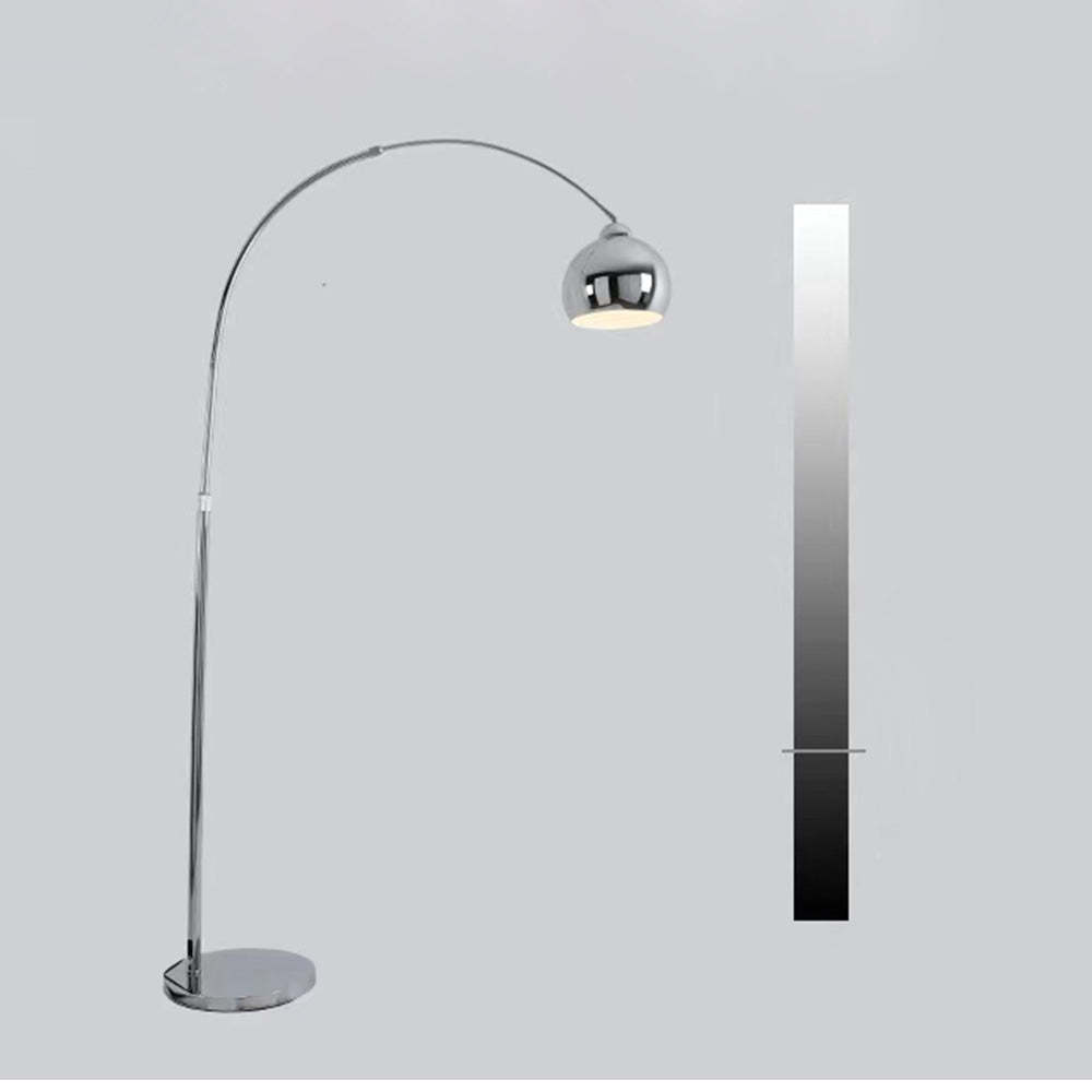 Salgado Design Lampadaire Canne à Pêche Simple Argent Métal/Verre Chrome Salon Grande