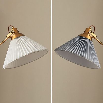 Ozawa Lampadaire Plissé Vintage, Métal/Tissu, Blanc/Bleu, Salon
