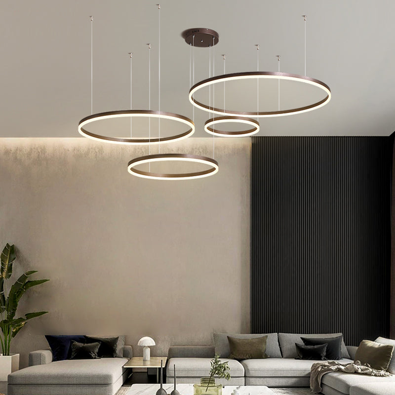 Arisha Suspension Anneau Moderne Métal Noir/Doré/Café Salon