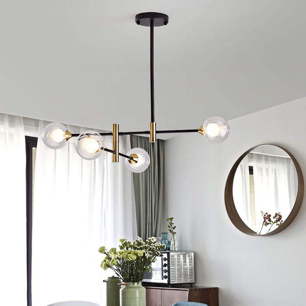 Valentina Design Italien Luminaires Suspensions Globe Moderne Métal/Verre Blanc Laiteux/Clair Chambre/Salon