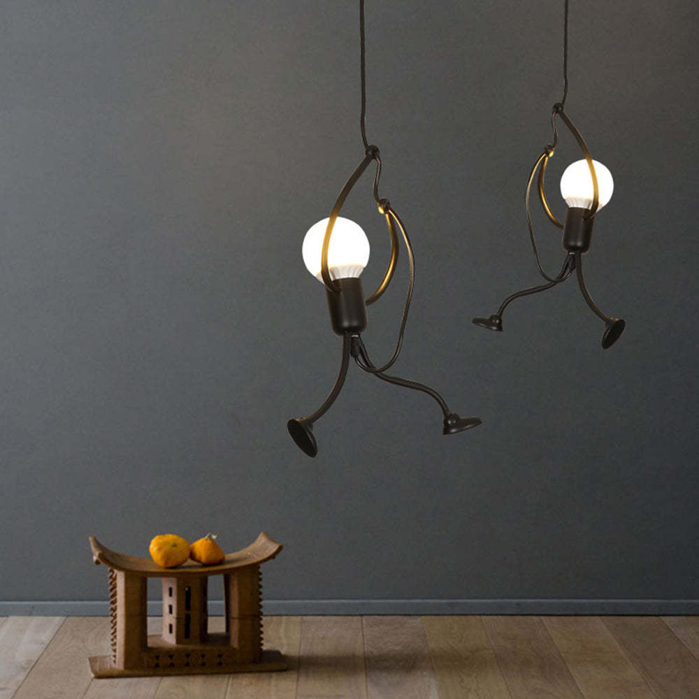 Modern Funky Man Style Chandelier Pendant Iron Dining Room Scene