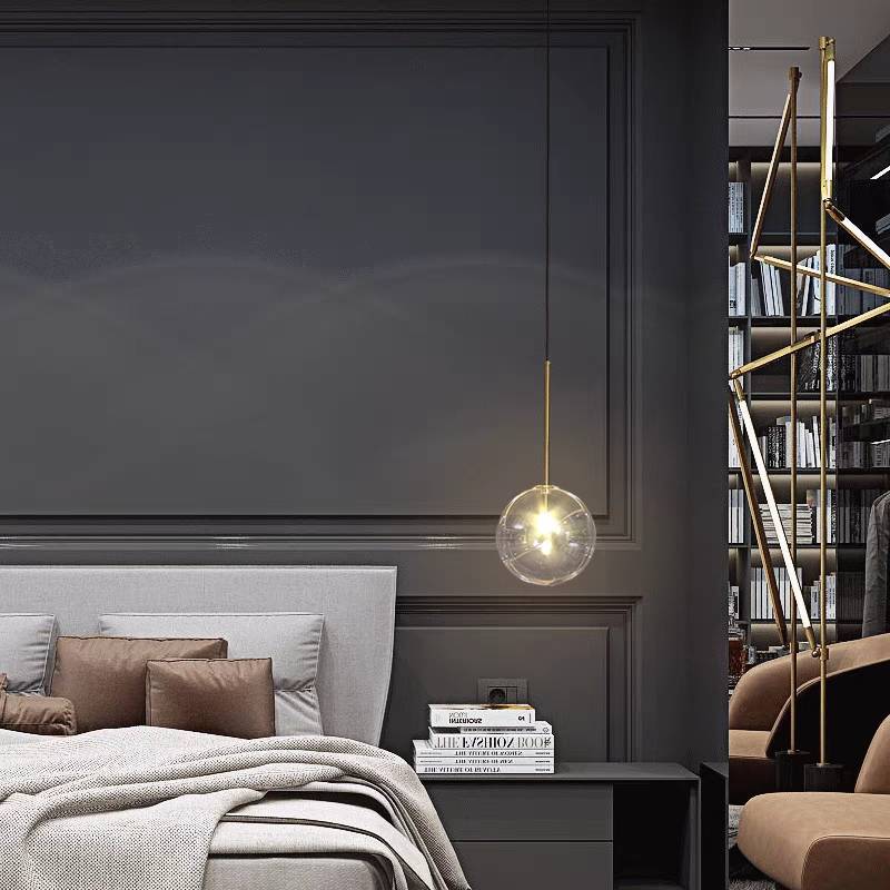 Glass Bulb LED Suspension Or Métal Verre Chambre à coucher | Las Sola