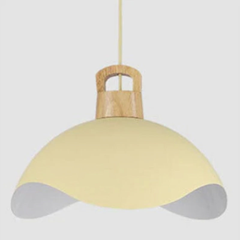 Suspensions Nordic Modern Wood Aluminium Macaron E27