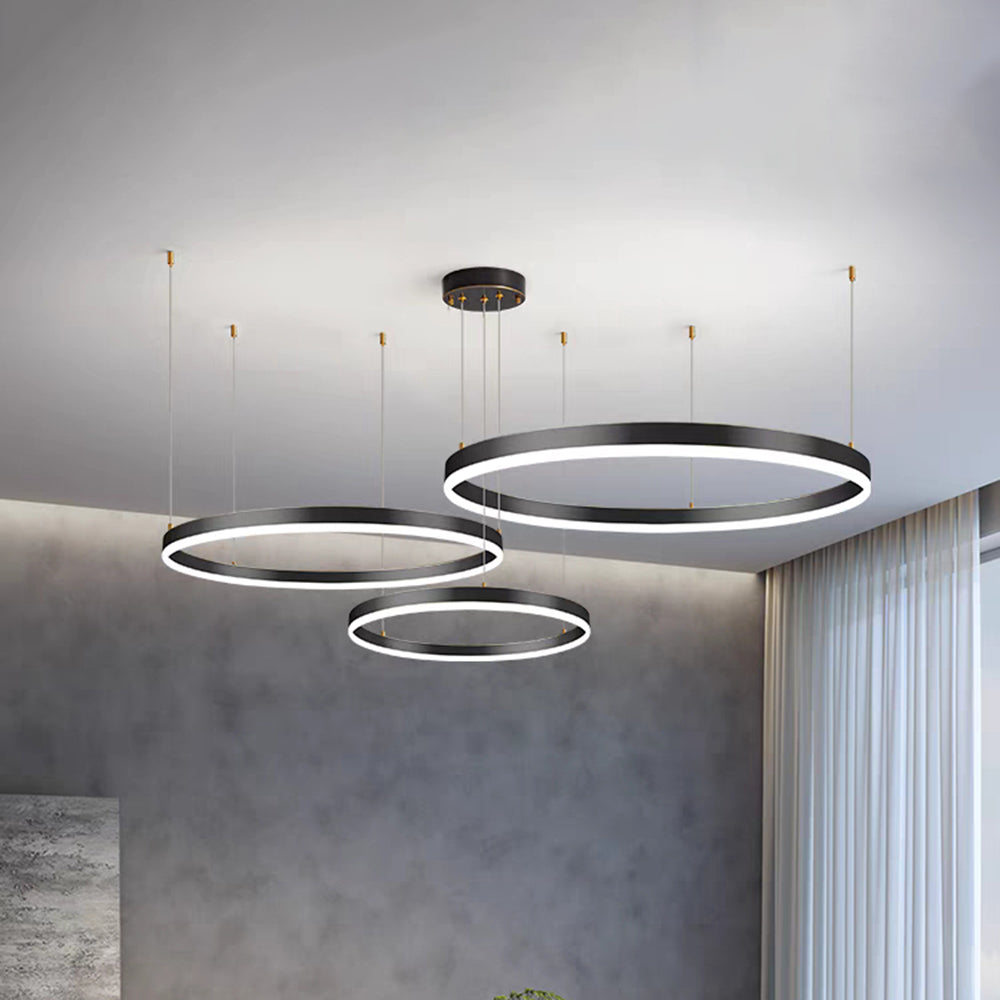 Arisha Suspension Anneau Moderne Métal Noir/Doré/Café Salon