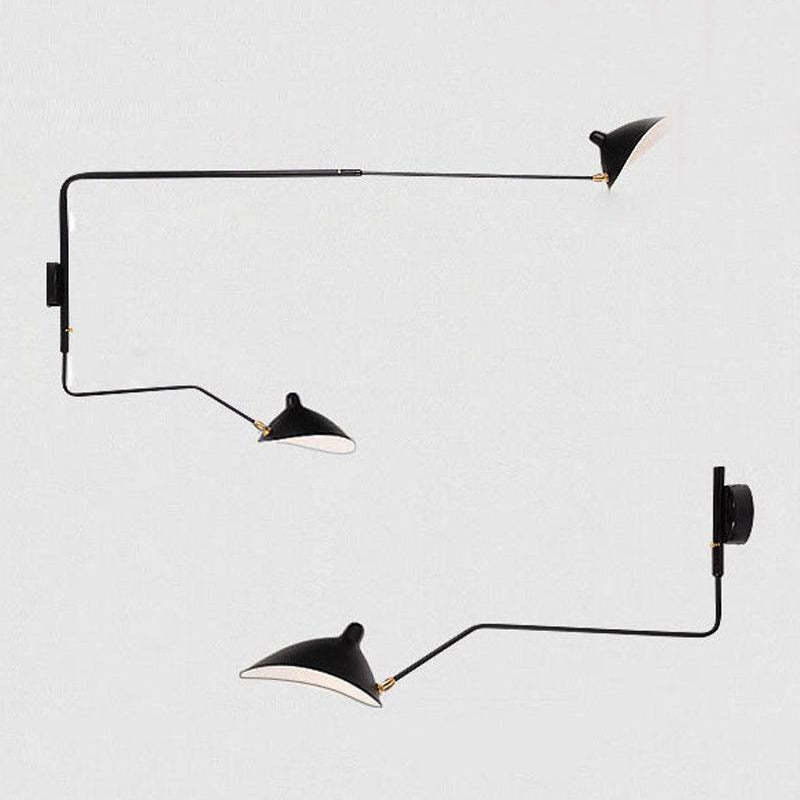 Schmitt Simple LED Applique Murale Linéaire Industrielle 1/2 Lumières Métal Noir Salon/Chambre à Coucher