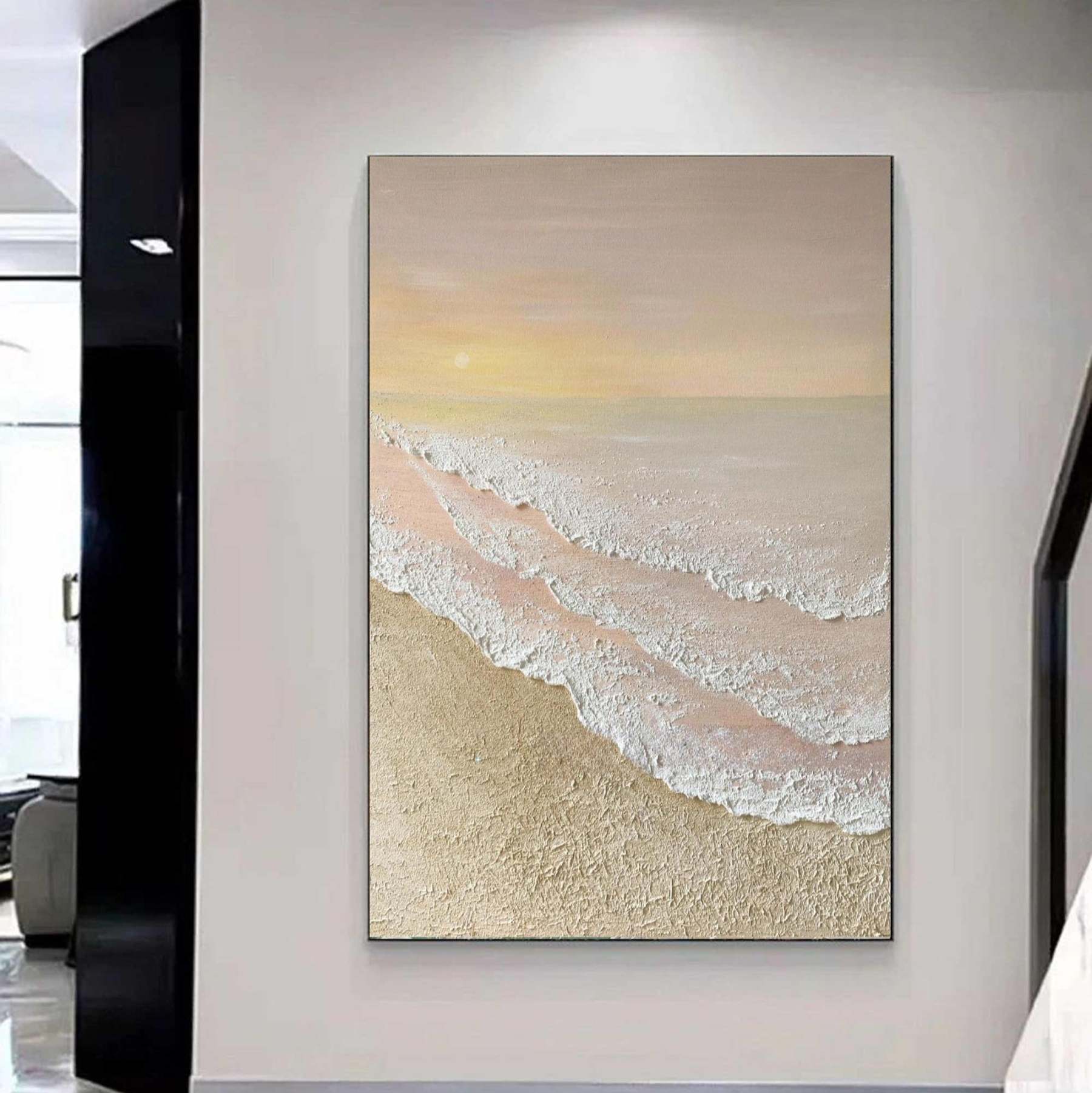 Réalisme Mer Plâtre Toile Art Mural Encadrée Peinture À L'huile | Las Sola