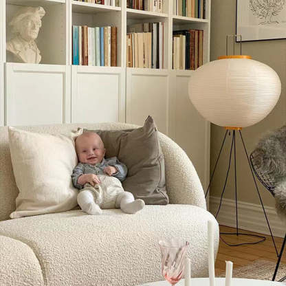 Renée Design Lampadaire Simple Métal/Papier Blanc Bureau/Salon