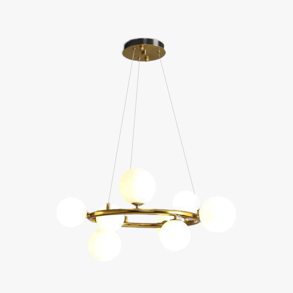 Valentina Lustre Anneau/Bulle Moderne, Métal/Verre, Noir/Doré, Salon