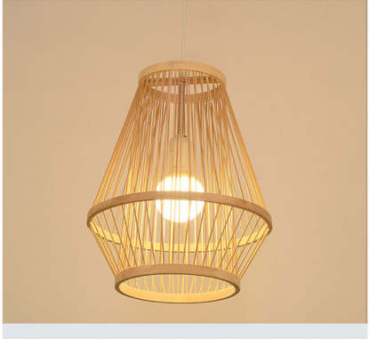 Vintage Boho Natural Style Handmade Rattan Woven Bamboo Hanging Light Pendant Light Details