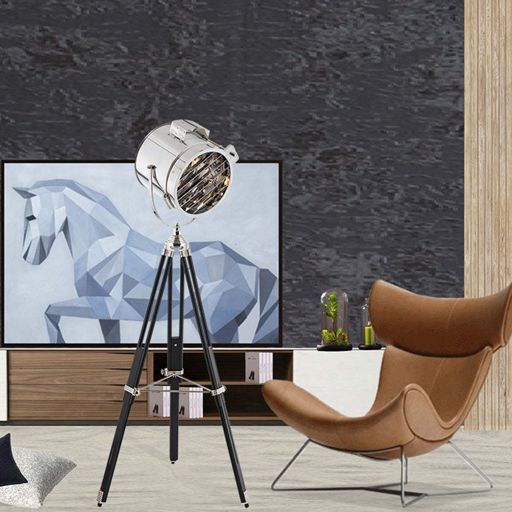Salgado Moderne Industrielle Lampadaire Trépied Rétro Métal Chromé/Bureau/Salon