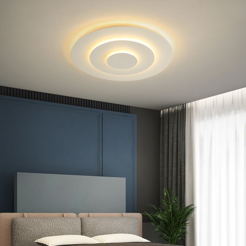Quinn LED Moderne Rond Plafonnier Métal Blanc Chambre à Coucher/Salon
