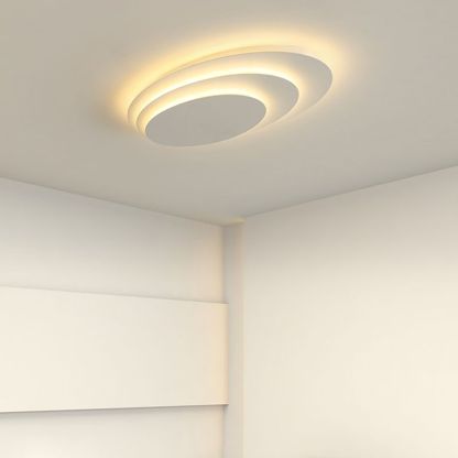 Quinn LED Moderne Rond Plafonnier Métal Blanc Chambre à Coucher/Salon