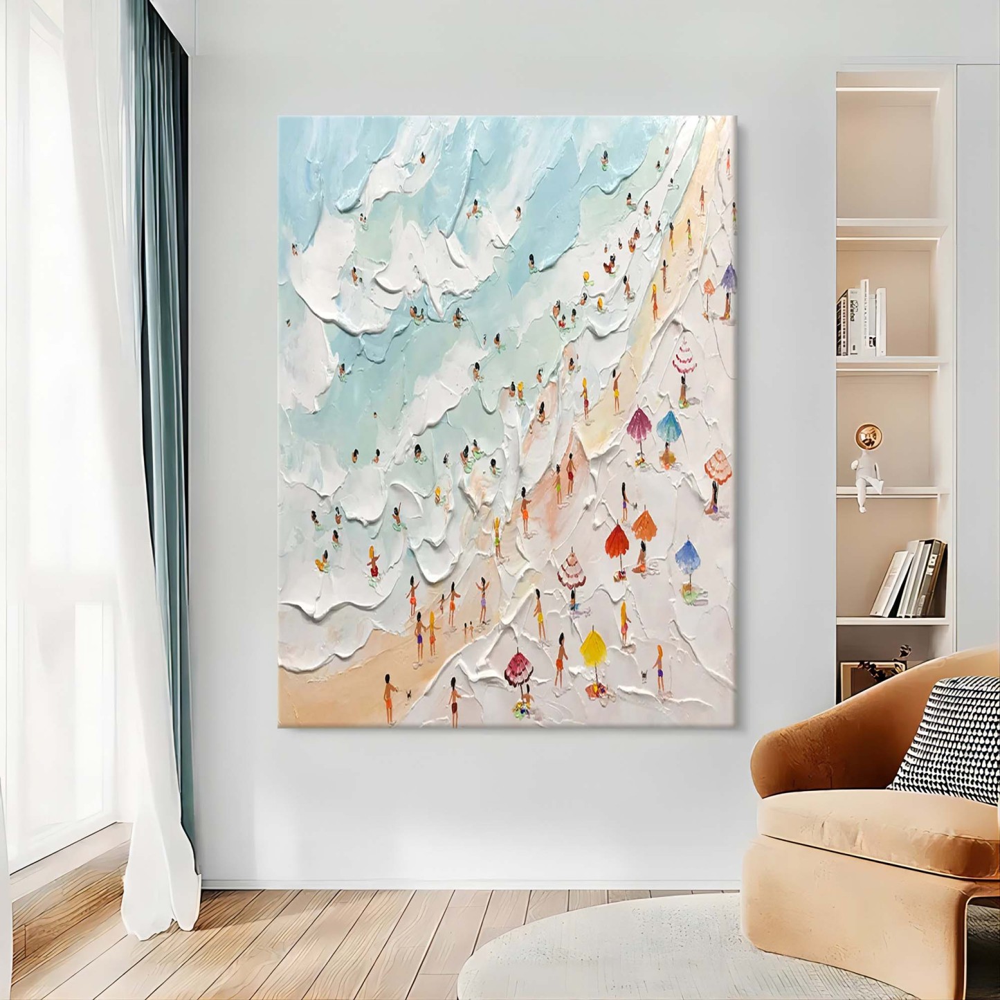Plâtre Océan Coloré Toile Art Mural Encadrée Peinture À L'huile | Las Sola