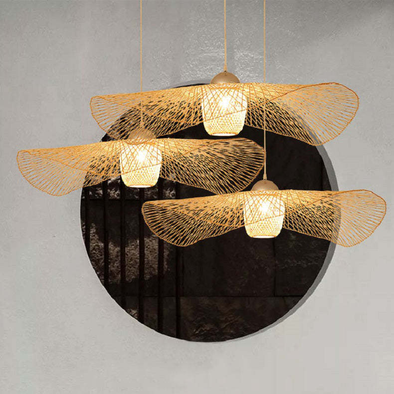 Rattan Weaving Cap Pendant Light