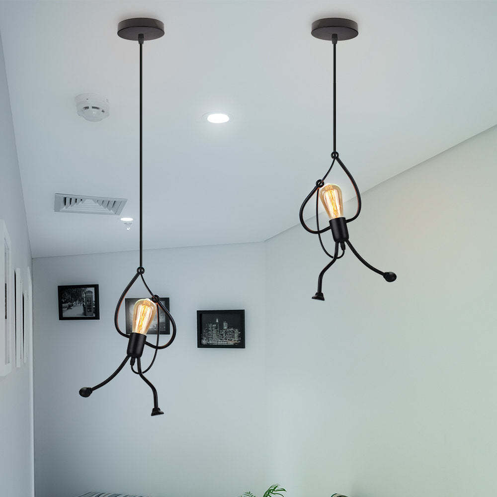 Modern Funky Man Style Chandelier Pendant Iron Dining Room Scene