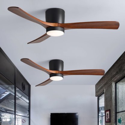Ventilateur de plafond nordique en bois Ezra avec lumière - Neutralighting
