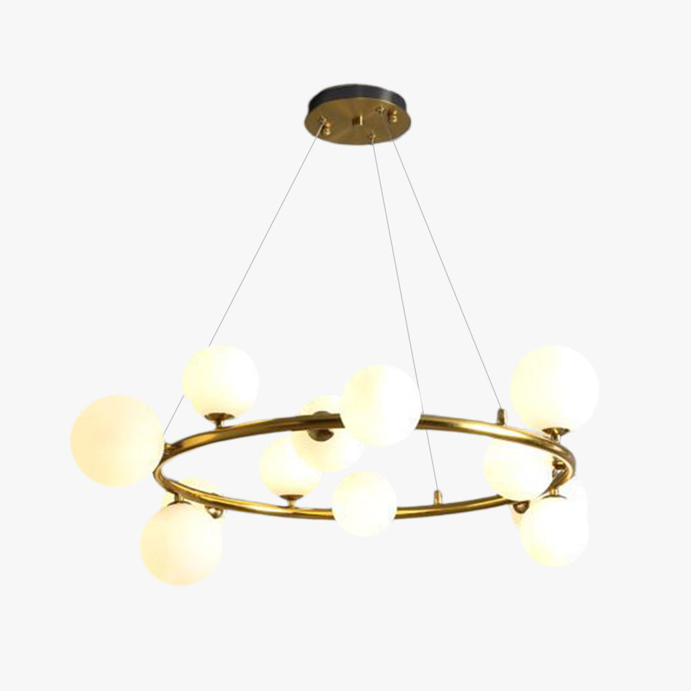 Valentina Lustre Anneau/Bulle Moderne, Métal/Verre, Noir/Doré, Salon