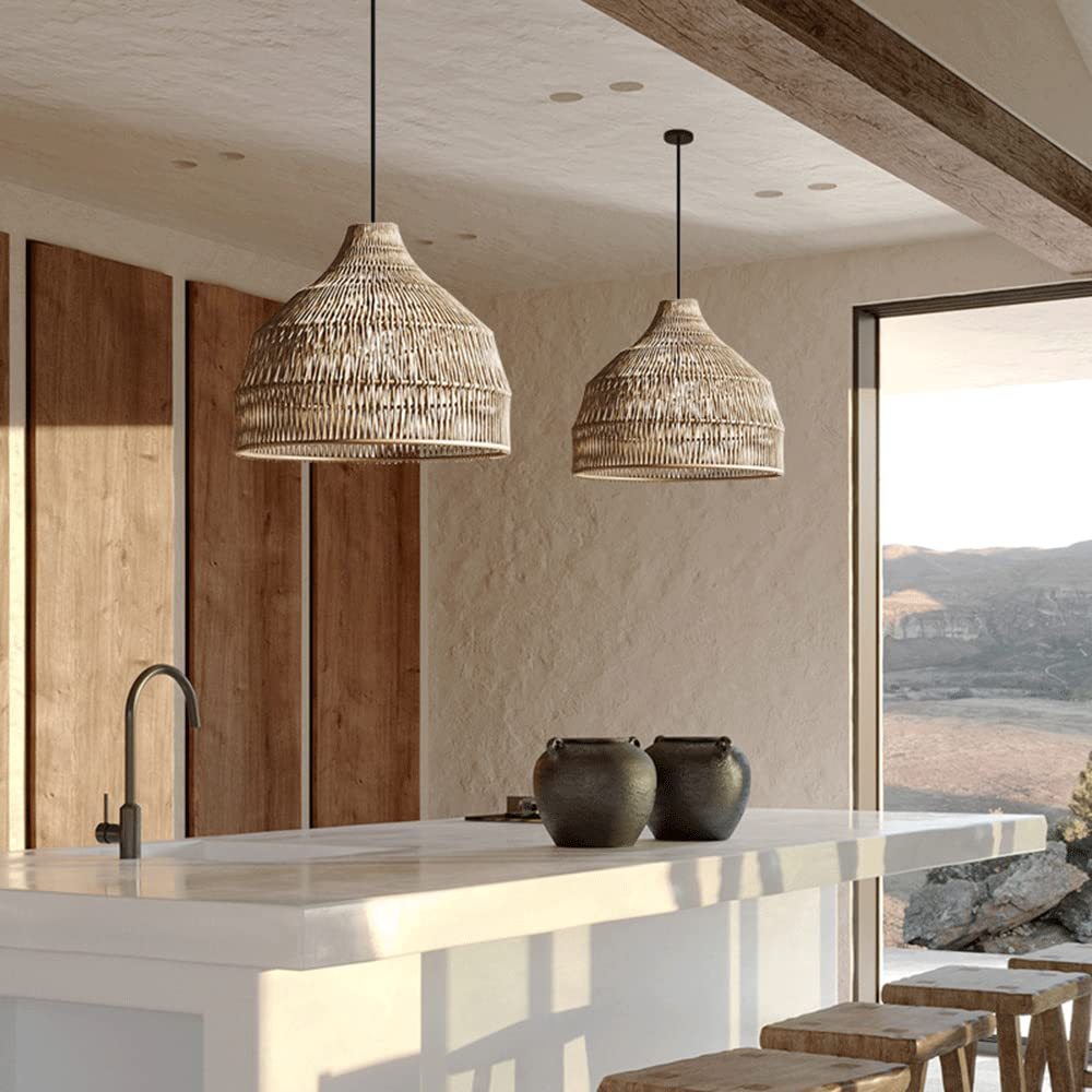 Muto Suspension Luminaire Style Ancien Rotin Chambre à Coucher