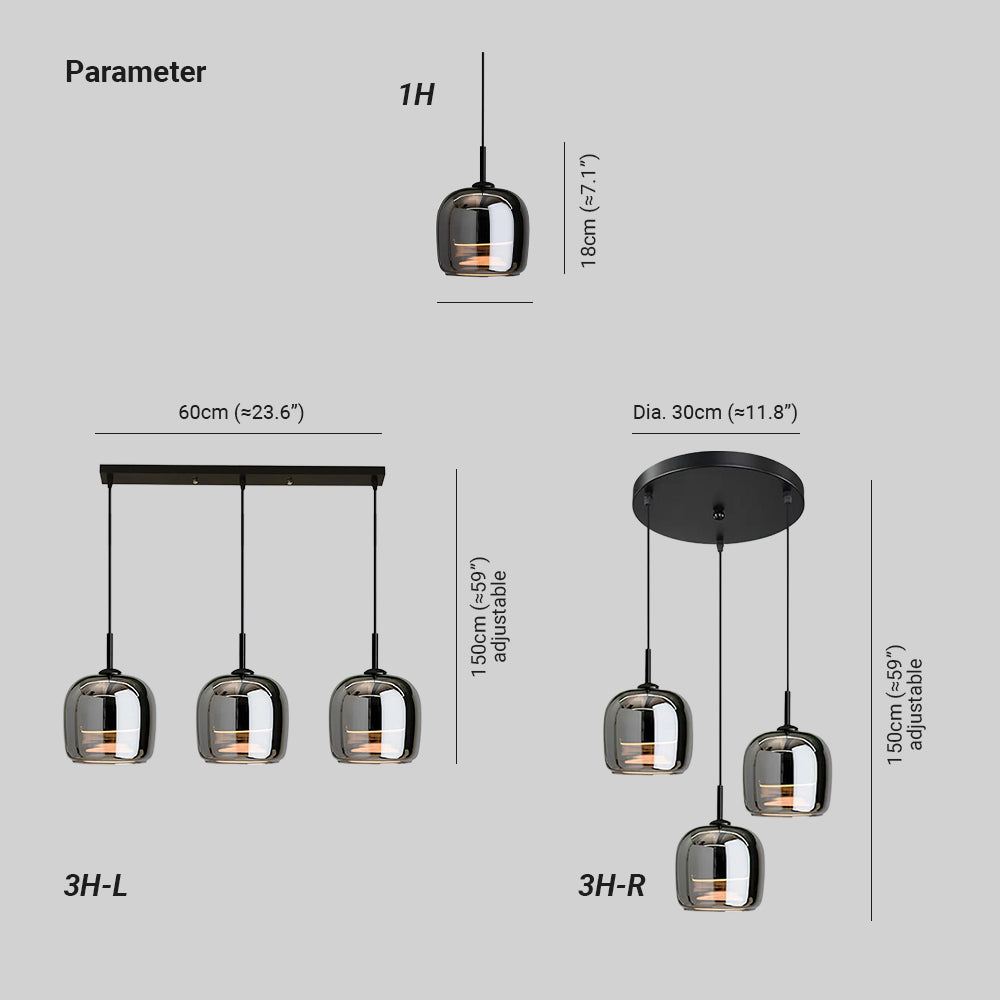 Verona Modern Smoked Glass Pendant Light