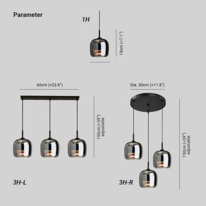 Verona Modern Smoked Glass Pendant Light