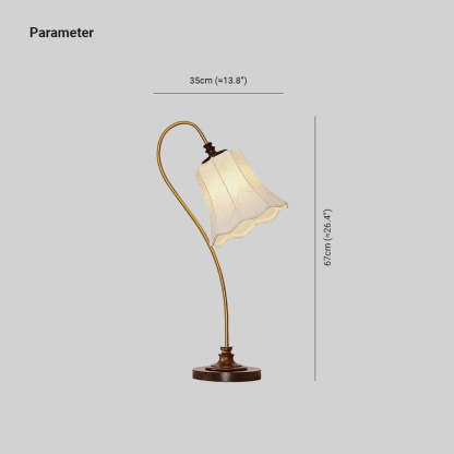 Hakka Wood Metal Pleated Table Lamp
