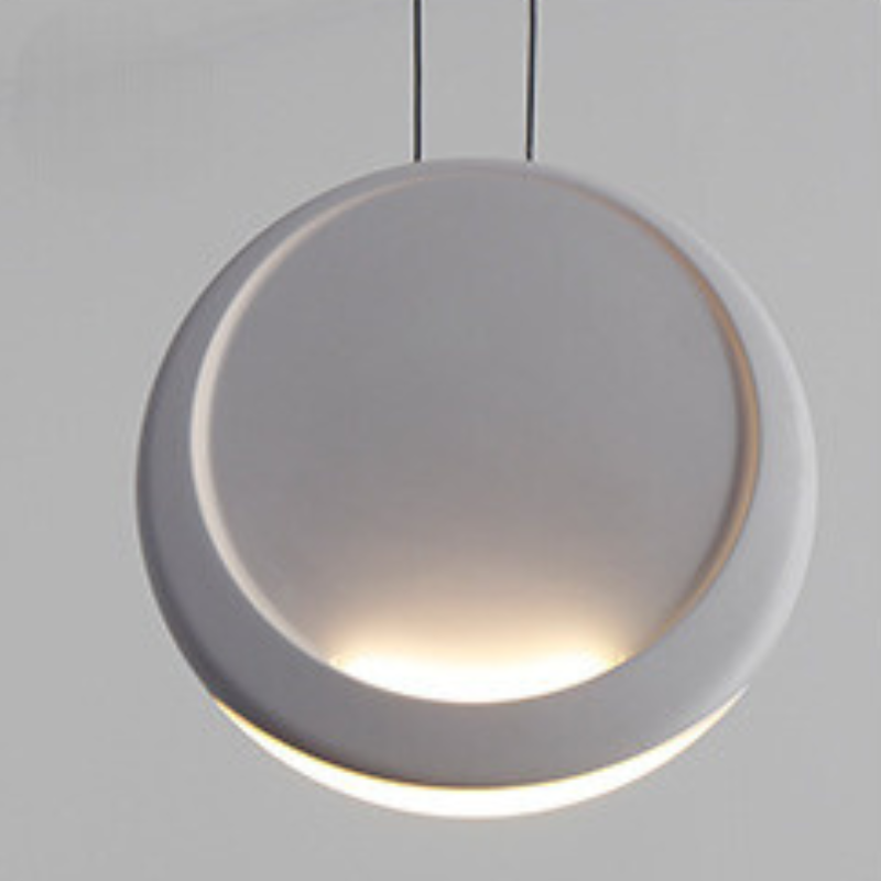 Zaid Ronde LED Suspension Noir Blanc Résine Métal Salon Chambre