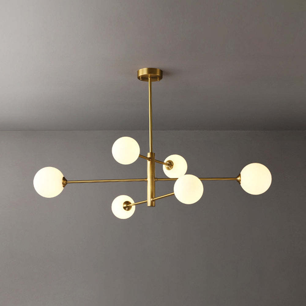 Valentina Lustre Bulle Moderne, Cuivre/Verre, Noir/Cuivre, Salon