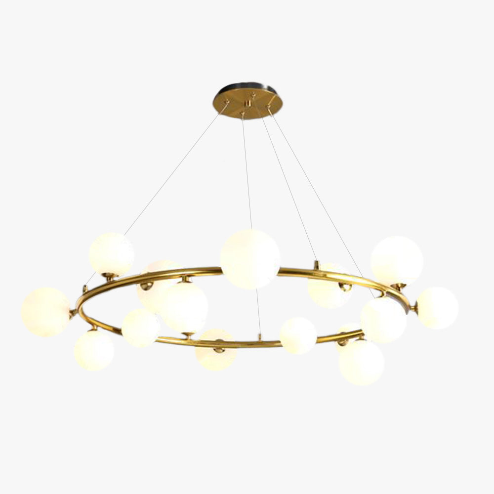 Valentina Lustre Anneau/Bulle Moderne, Métal/Verre, Noir/Doré, Salon