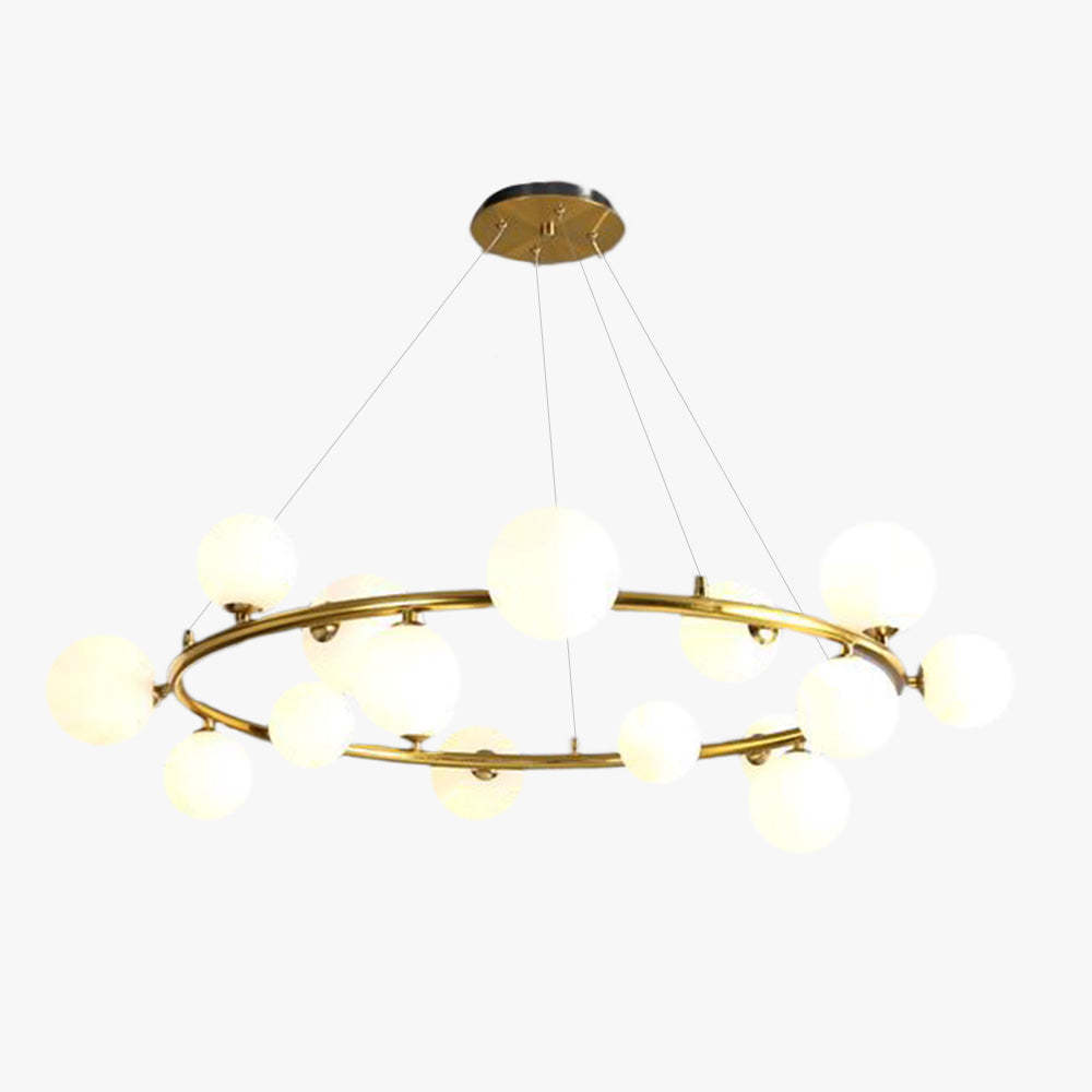 Valentina Lustre Anneau/Bulle Moderne, Métal/Verre, Noir/Doré, Salon
