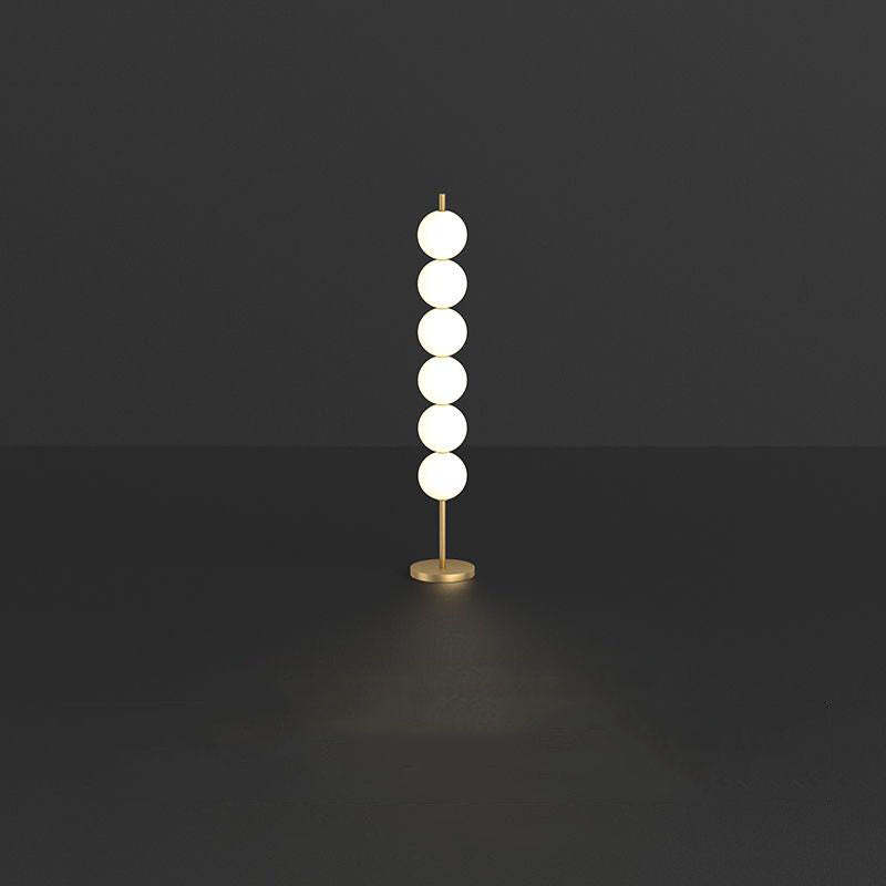 Design Lampadaire LED Globe Moderne Métal Laiton/Blanc Salon | Las Sola