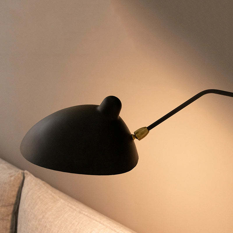 Schmitt Simple LED Applique Murale Linéaire Industrielle 1/2 Lumières Métal Noir Salon/Chambre à Coucher