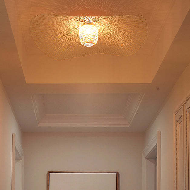 Rattan Weaving Cap Pendant Light