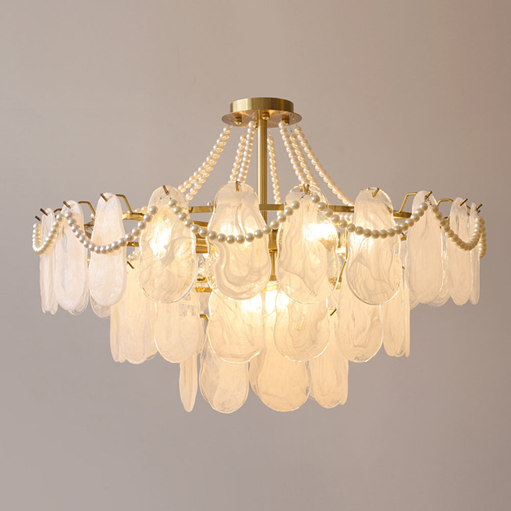 Kirsten Suspension Ronde Moderne, Métal/Verre, Doré, Salon