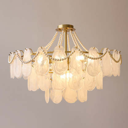 Kirsten Suspension Ronde Moderne, Métal/Verre, Doré, Salon