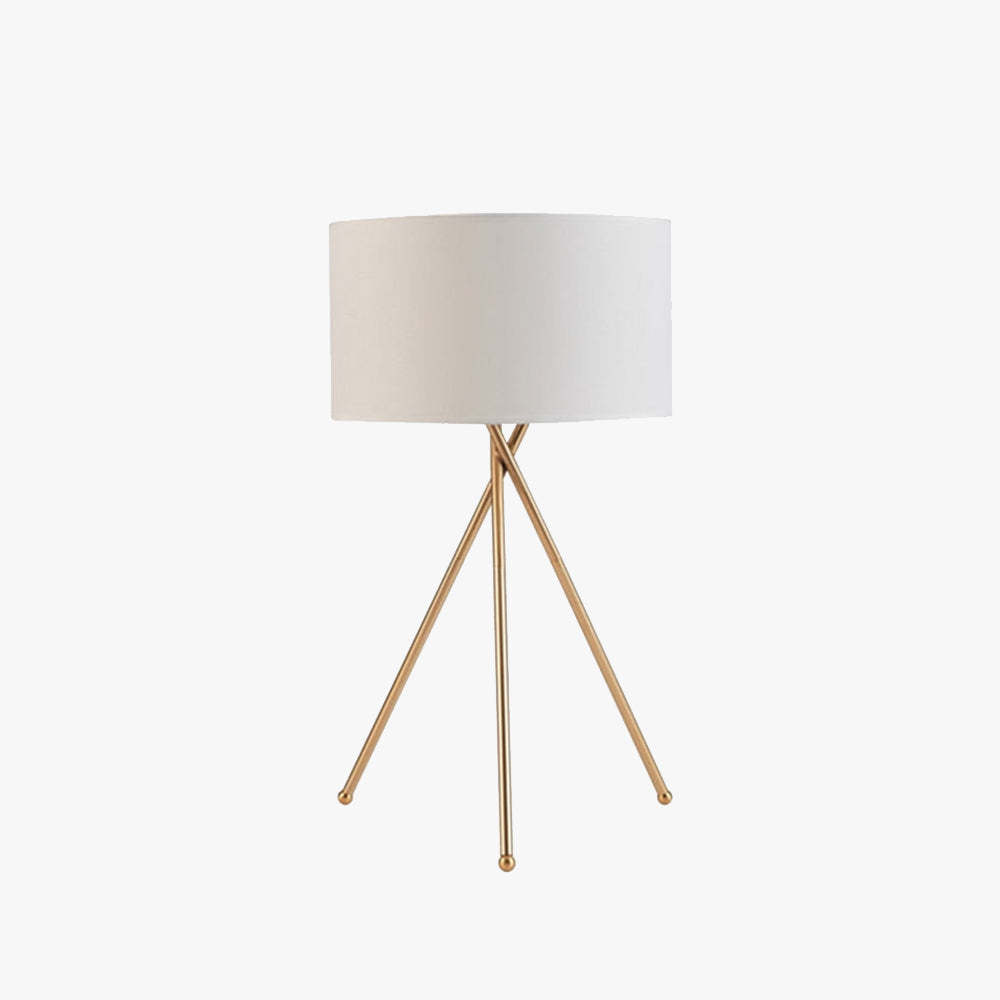 Baines Lampadaire/Lampe de Table Cylindre Moderne, Métal/Tissu, Blanc, Salon