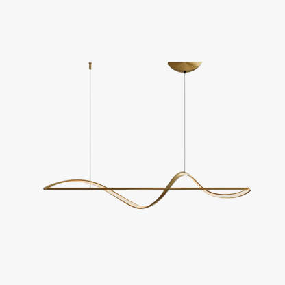 Louise Suspension Linéaire Minimaliste, Metal/Acrylique, Noir/Or, Salon