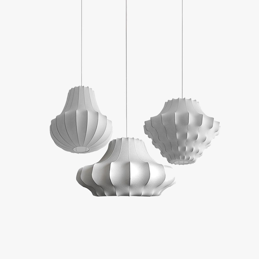 Renée Design Italien Luminaires Suspensions Moderne Métal Soie Blanc Salle à Manger