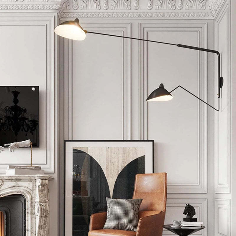 Schmitt Simple LED Applique Murale Linéaire Industrielle 1/2 Lumières Métal Noir Salon/Chambre à Coucher