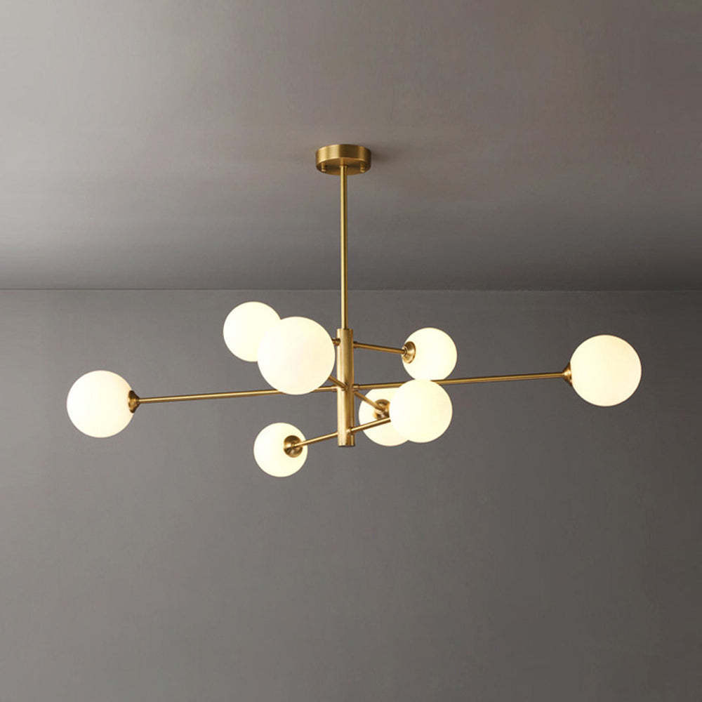Valentina Lustre Bulle Moderne, Cuivre/Verre, Noir/Cuivre, Salon