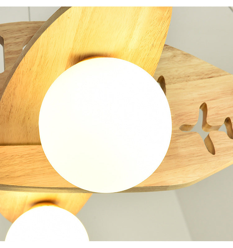 Minori Luminaires Suspension Avion Moderne, Bois, Chambre d'Enfant/Salon